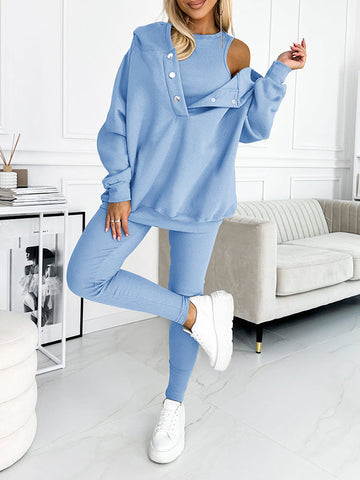 Cozy three-piece lounge set for women