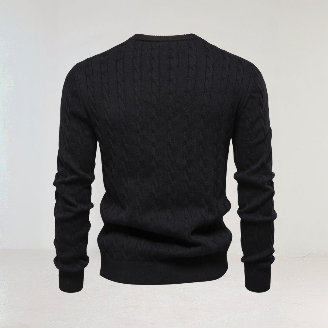 High quality men's cable knitted sweater