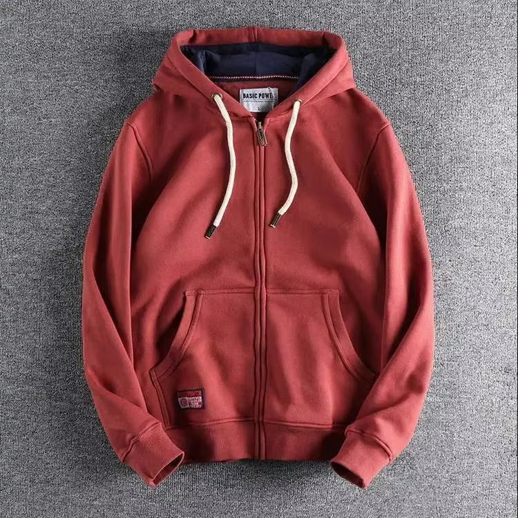 Theodore Cotton Zip Hoodie | Relaxed Fit Hooded Hoodie