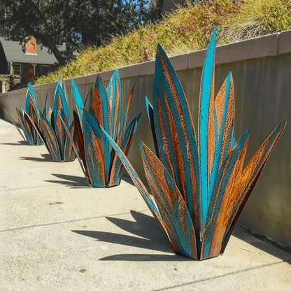 Patinated Sculptural Agave Garden Sculpture