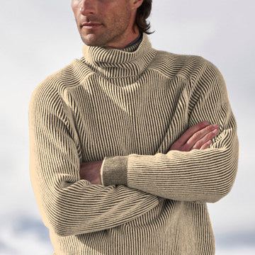 Ribbed turtleneck sweater for men