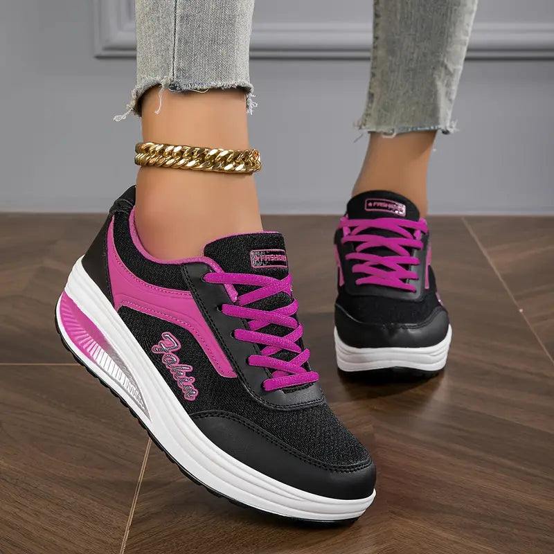 Women’s Sneakers – Cushioned Sole – Breathable – Lace-Up Support