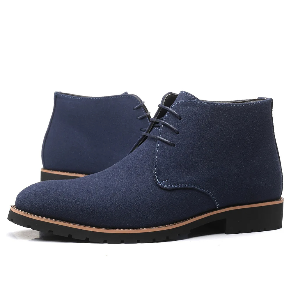 Stylish suede lace-up durable ankle boots for men