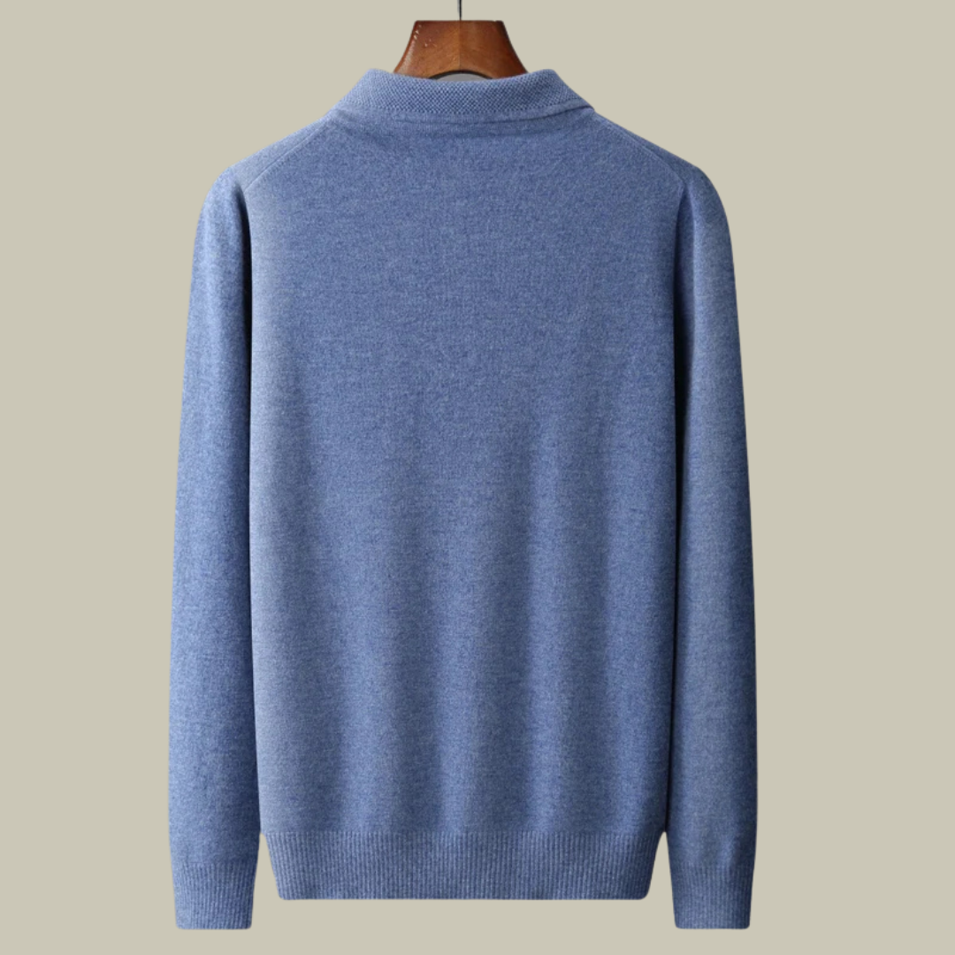 Lux & Classy • Pure Merino Polo Sweater for Men