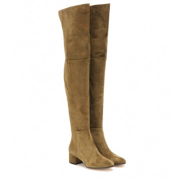 Suede Knee-High Women's Boots | Luxurious Winter Footwear | Timeless Sleek Design