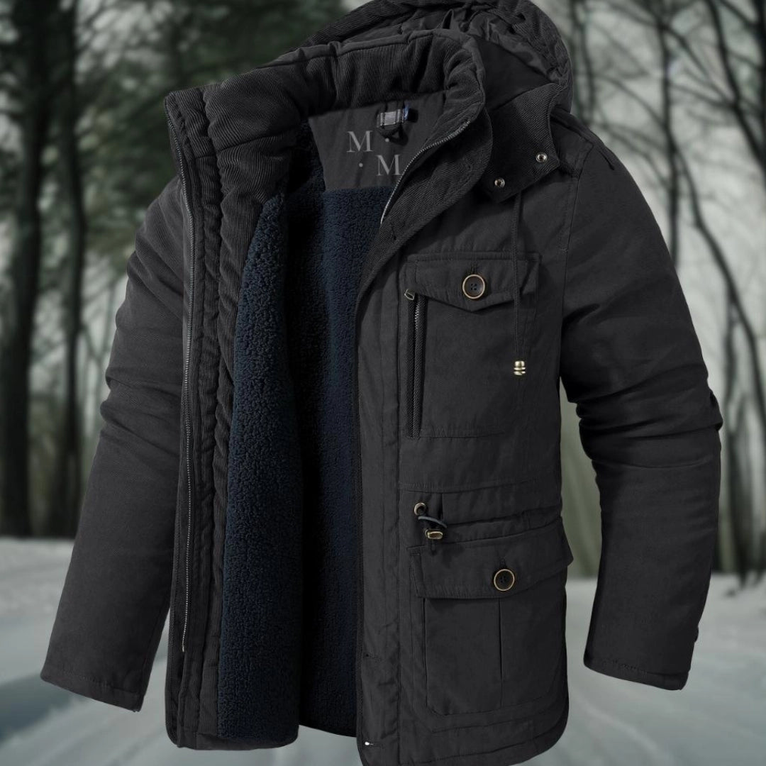 Men’s Parka Jacket – Regular Fit – Sherpa Lined – Water-Resistant – Utility Pockets