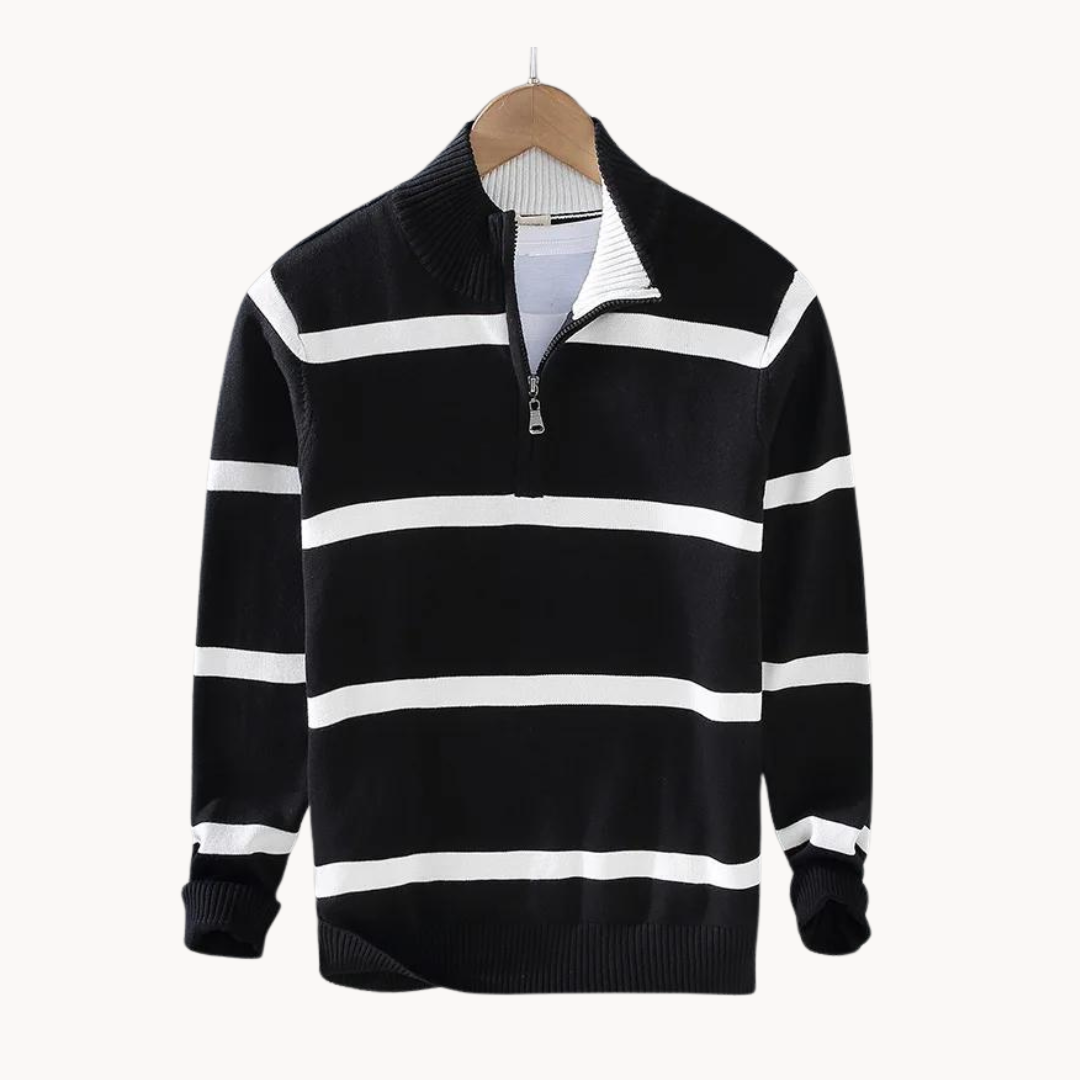 Quarter-zip collar sweater for men