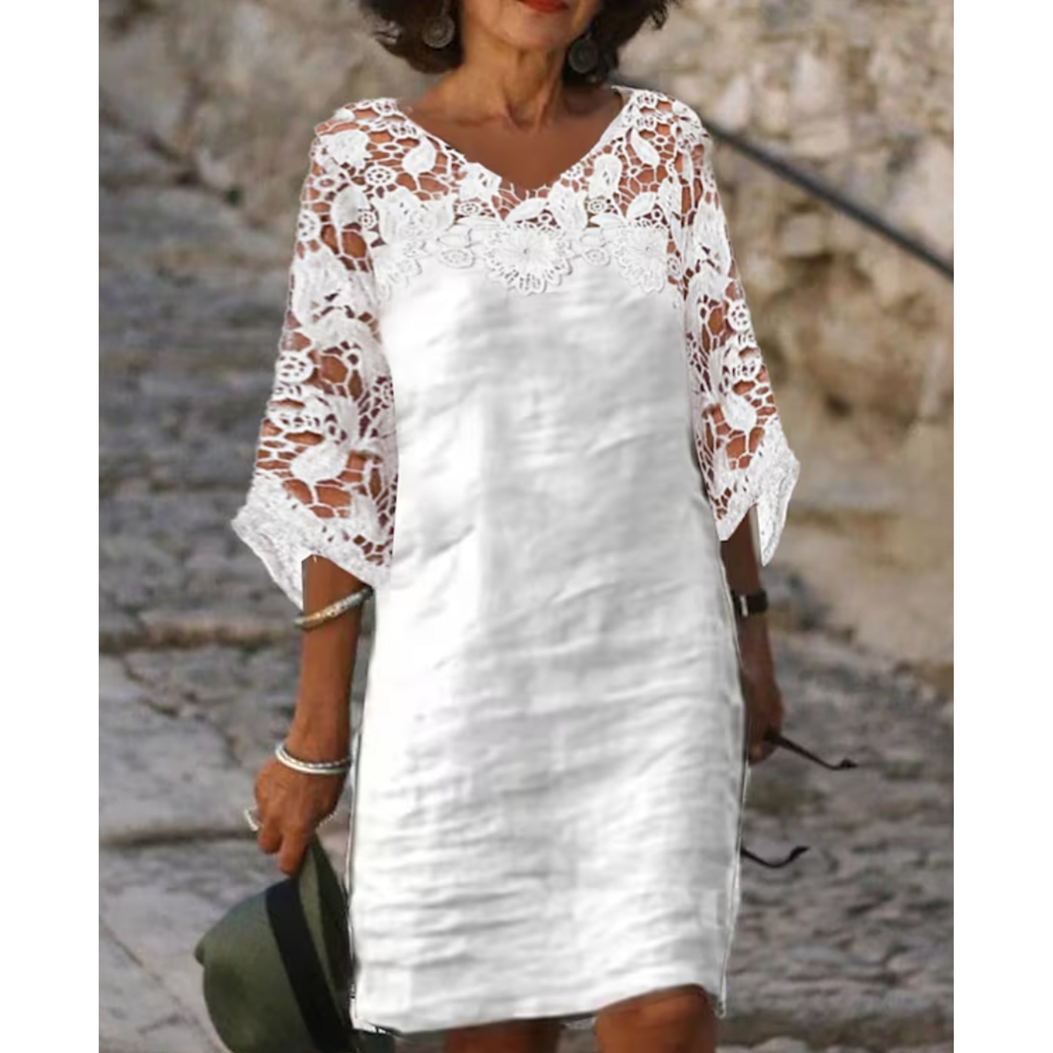 Three-quarter sleeve dress for women