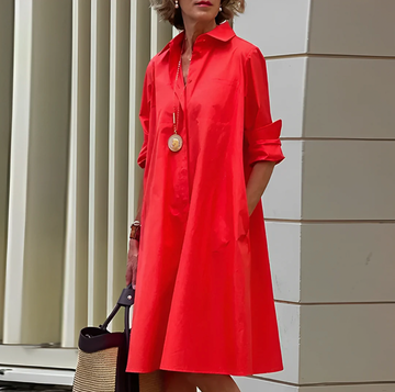 Women’s Polo Dress – Relaxed Fit – Breathable Blend – Knee Length – Button Placket