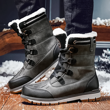 Men’s Mid-Calf Boots – Weather-Resistant – Fur Lined – Grip Sole – Lace-Up Rugged