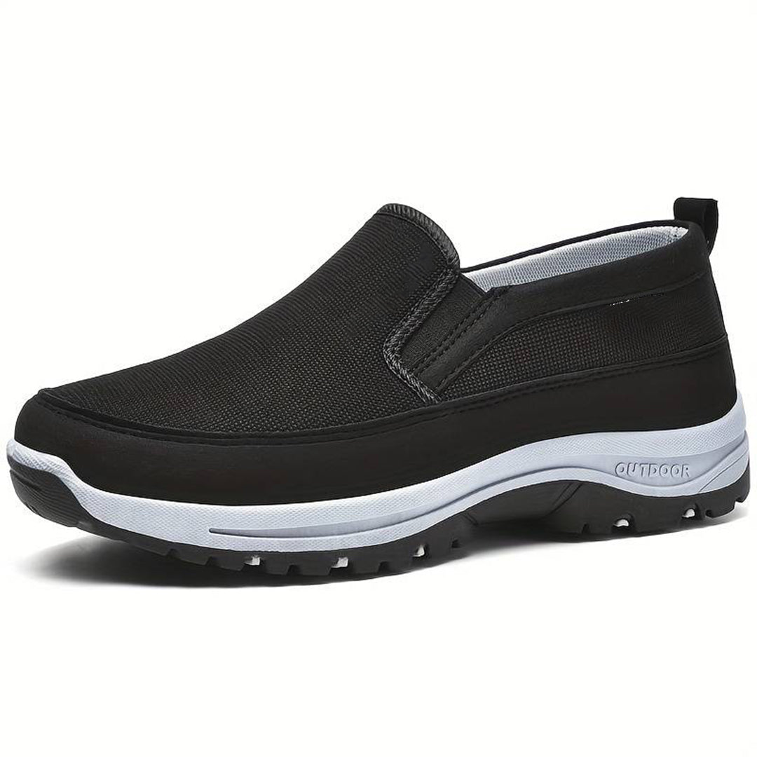 Men’s Slip-On Shoes – Breathable Mesh Blend – Cushioned Sole – Low-Cut Casual Fit