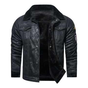 Pilot leather jacket for men