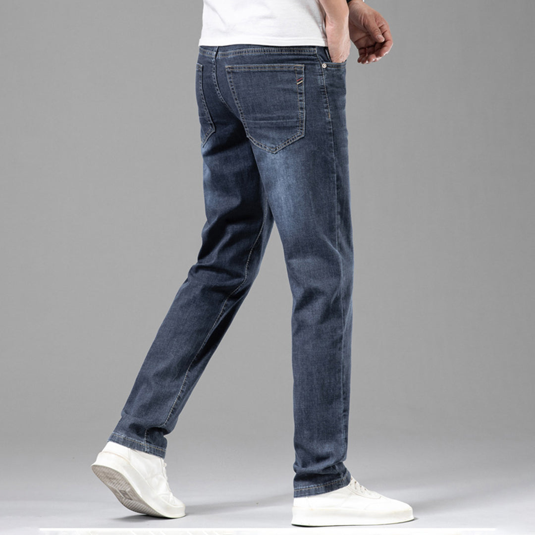 Straight elastic trouser jeans for men