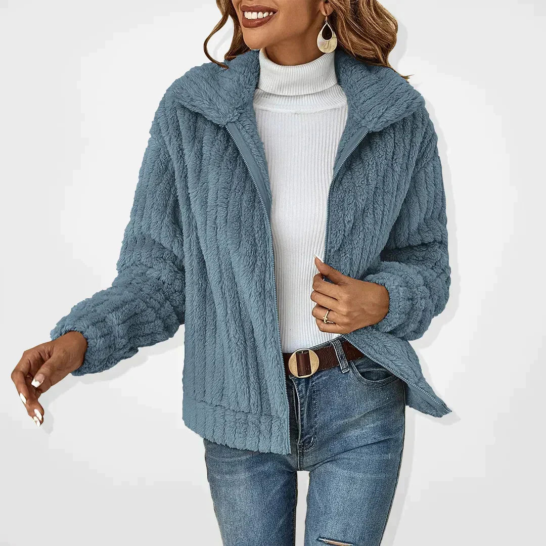 Oversized teddy cardigan for women