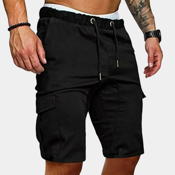 Drawstring cargo shorts for men