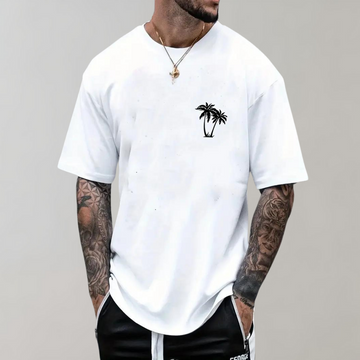 Men’s T-Shirt – Relaxed Fit – Short Sleeve – Chest Graphic – Breathable Blend