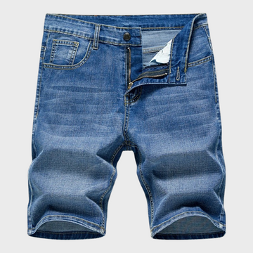 Men’s Denim Shorts - Casual Fit - Knee Length - Button Fly - Classic 5-Pocket Design