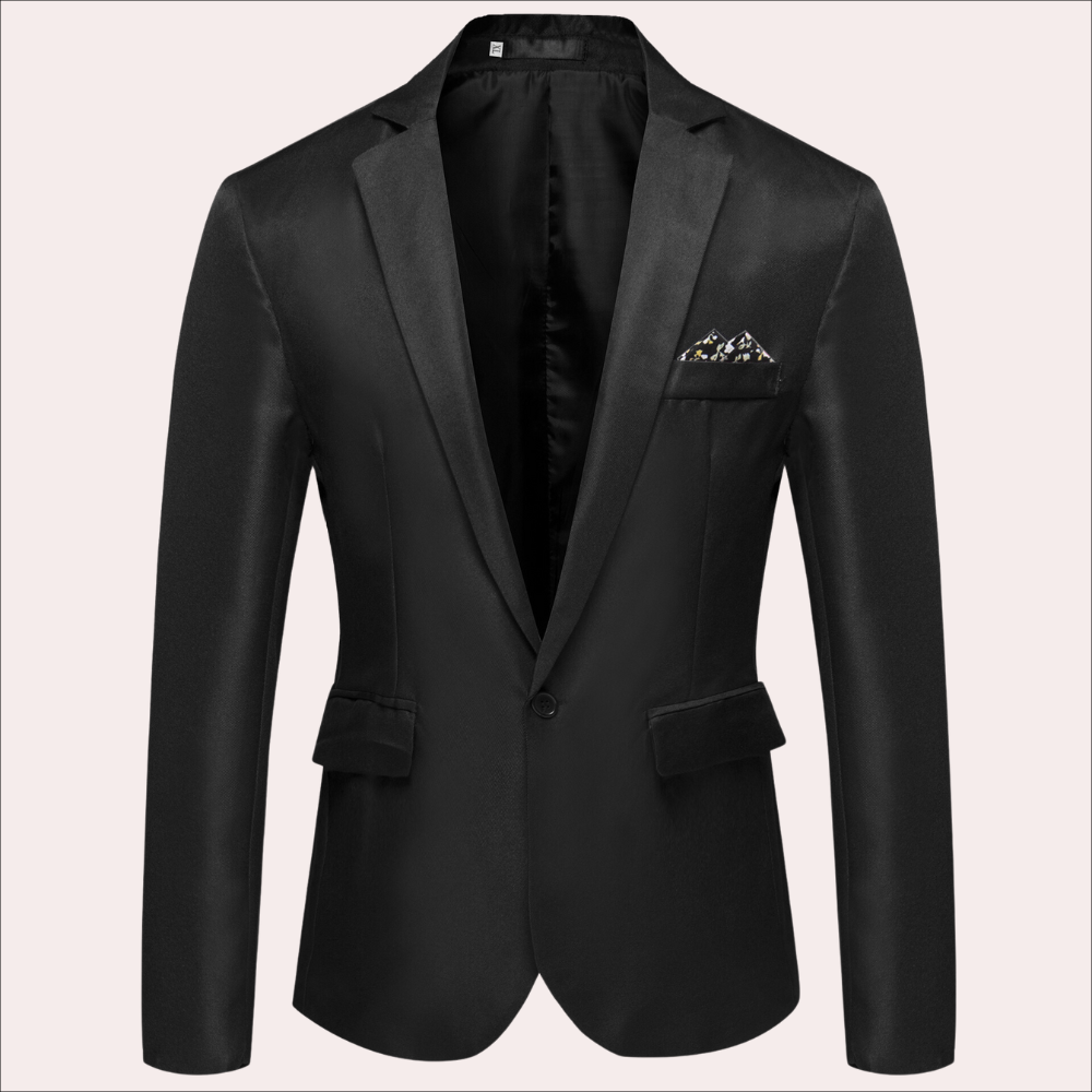 One button lapel blazer for men