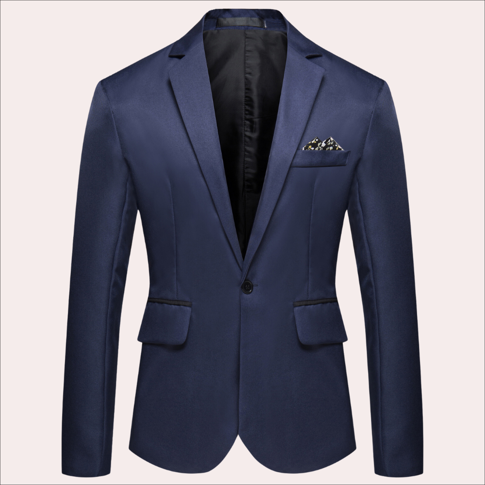 One button lapel blazer for men