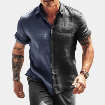 Men’s Casual Shirt – Relaxed Fit – Breathable Blend – Short Sleeve – Button Front