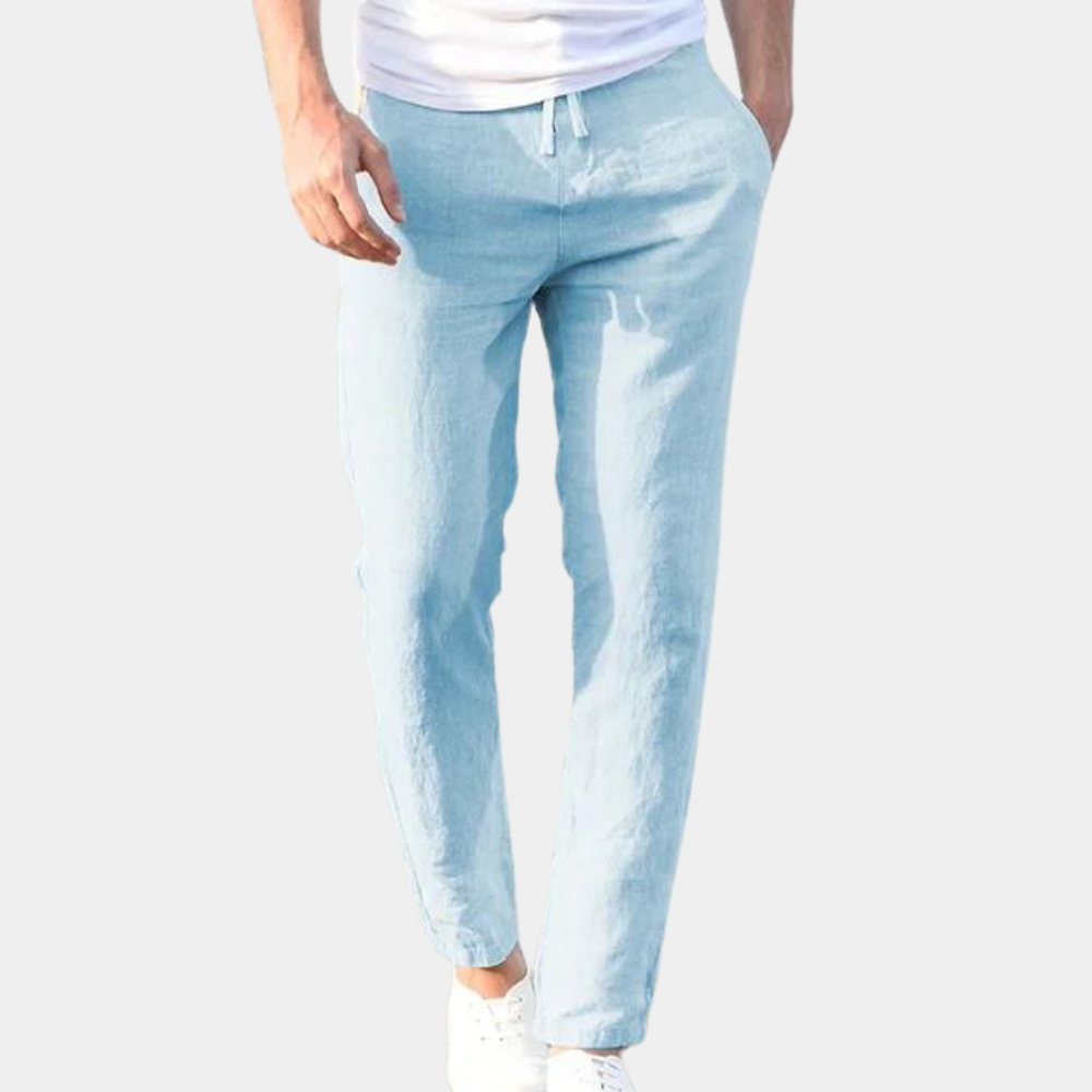 Straight elastic trouser pants for men