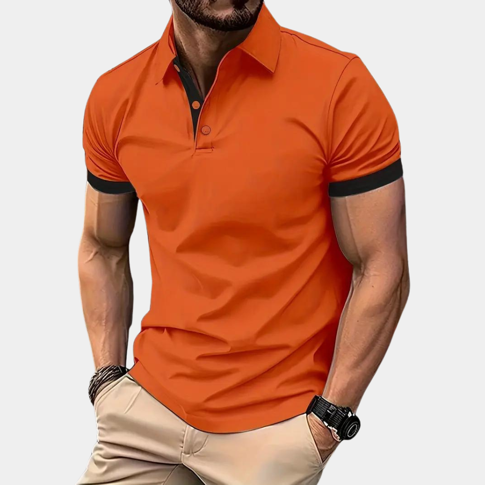 Men’s Polo Shirt – Slim Fit – Soft Knit – Contrast Trim – Smart Casual Style