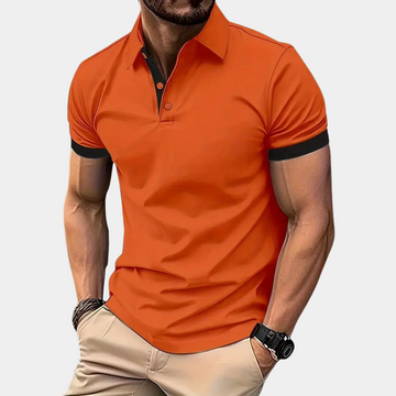 Men’s Polo Shirt – Slim Fit – Soft Knit – Contrast Trim – Smart Casual Style