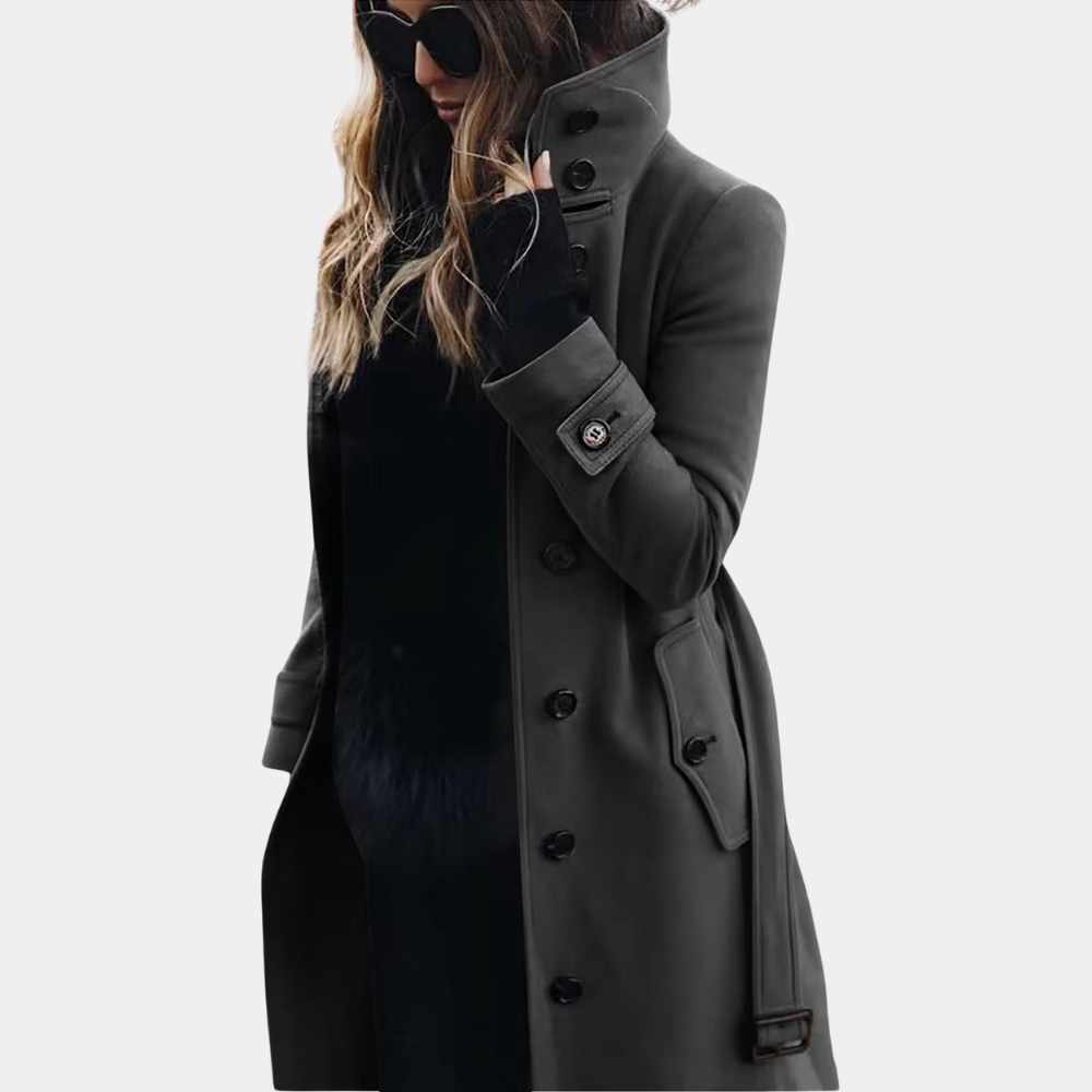 Elegant long trench coat for women