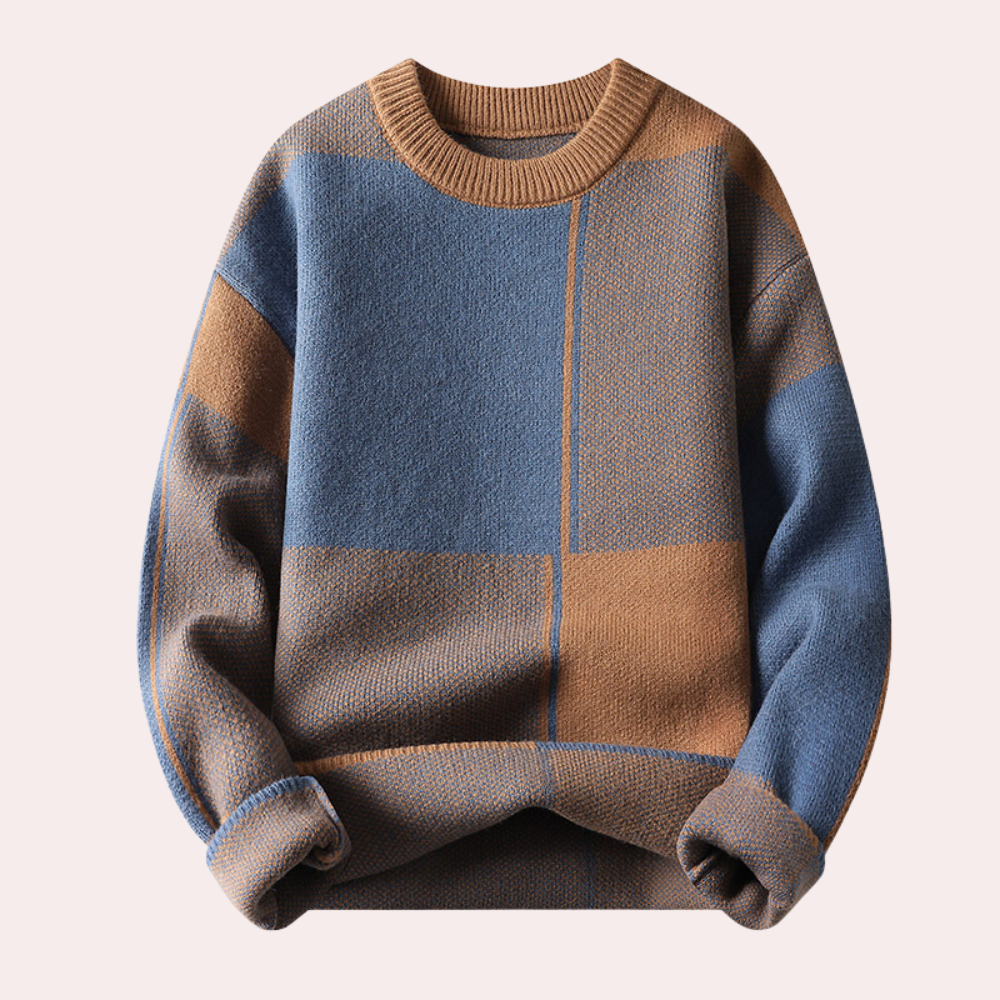 Stylish geometric knit sweater for men