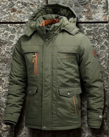 Men’s Mid-Length Coat – Relaxed Fit – Fleece Lined – Hooded – Water-Resistant