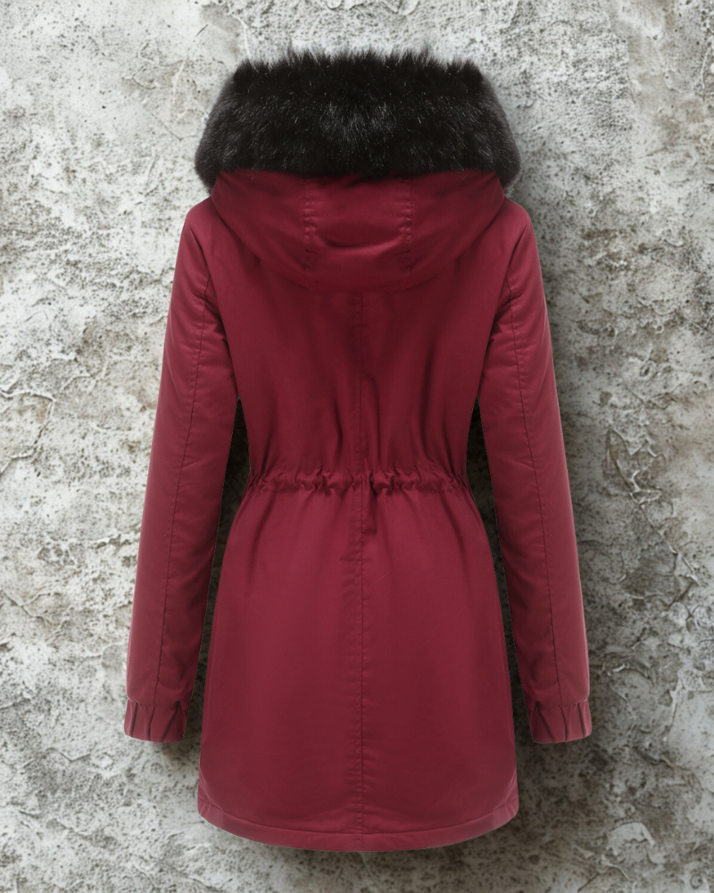 Women’s Parka Jacket – Longline Fit – Faux Fur Hood – Weather Resistant – Zip Pockets