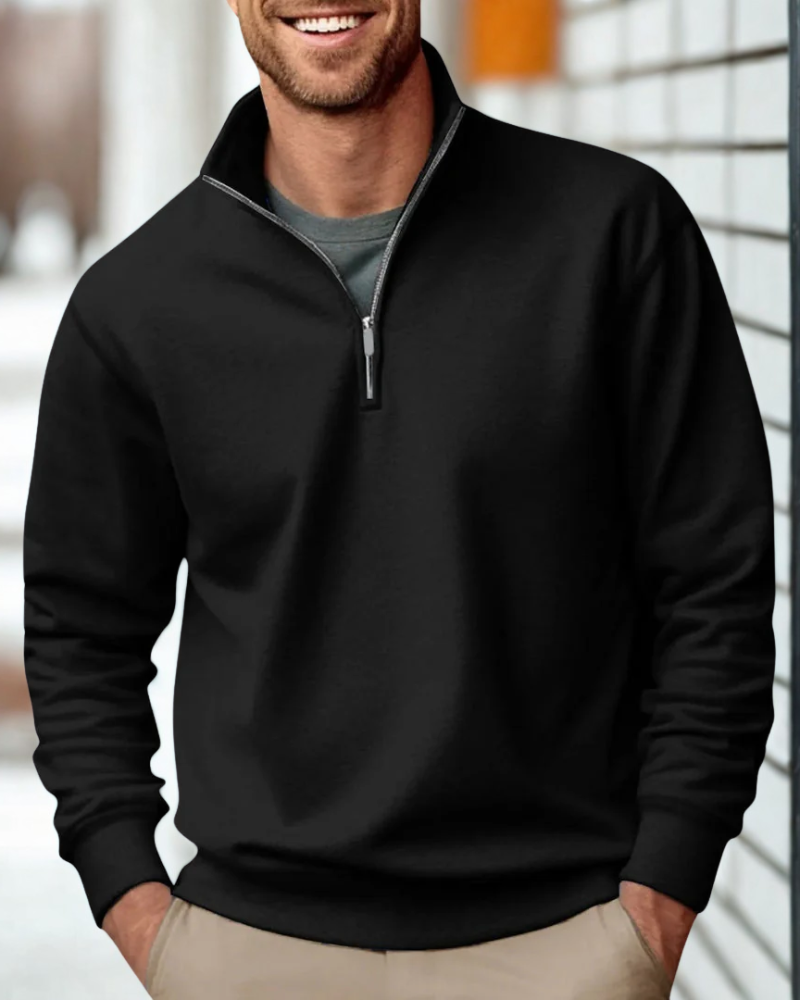 Men’s Pullover Sweatshirt – Knit – Half Zip – Relaxed Classic Fit