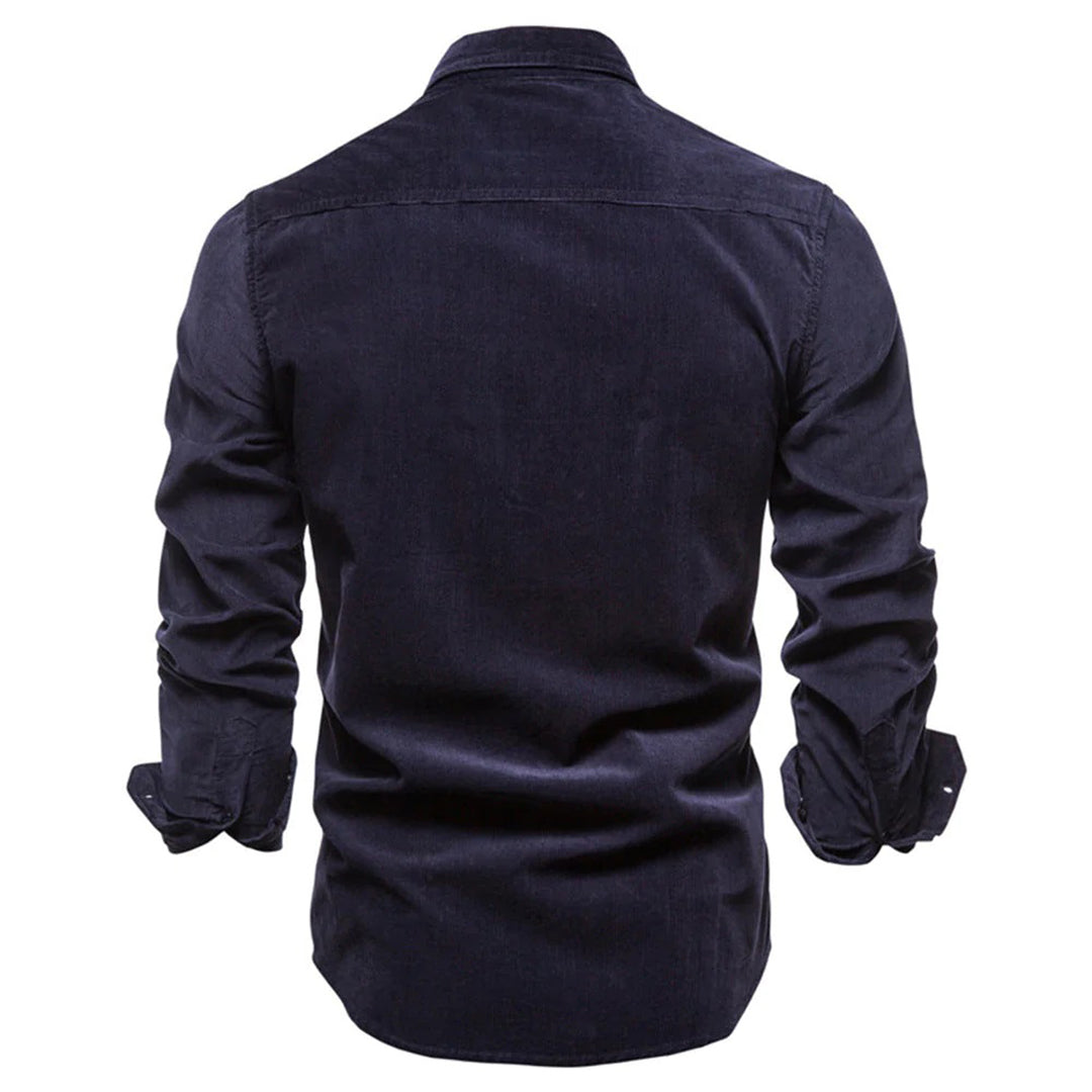 Slim fit warm long sleeve shirt for men