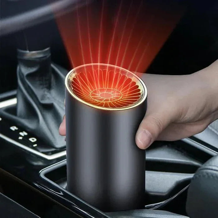 Minimalist Cylindrical Car Cup-Holder Heater Fan