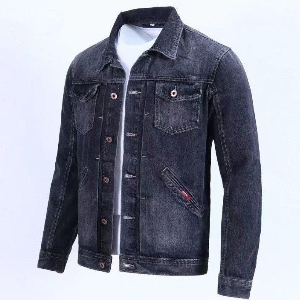 Retro Men's Denim Jacket - Slim Fit, Casual Lightweight Design, All-Season Versatile Style