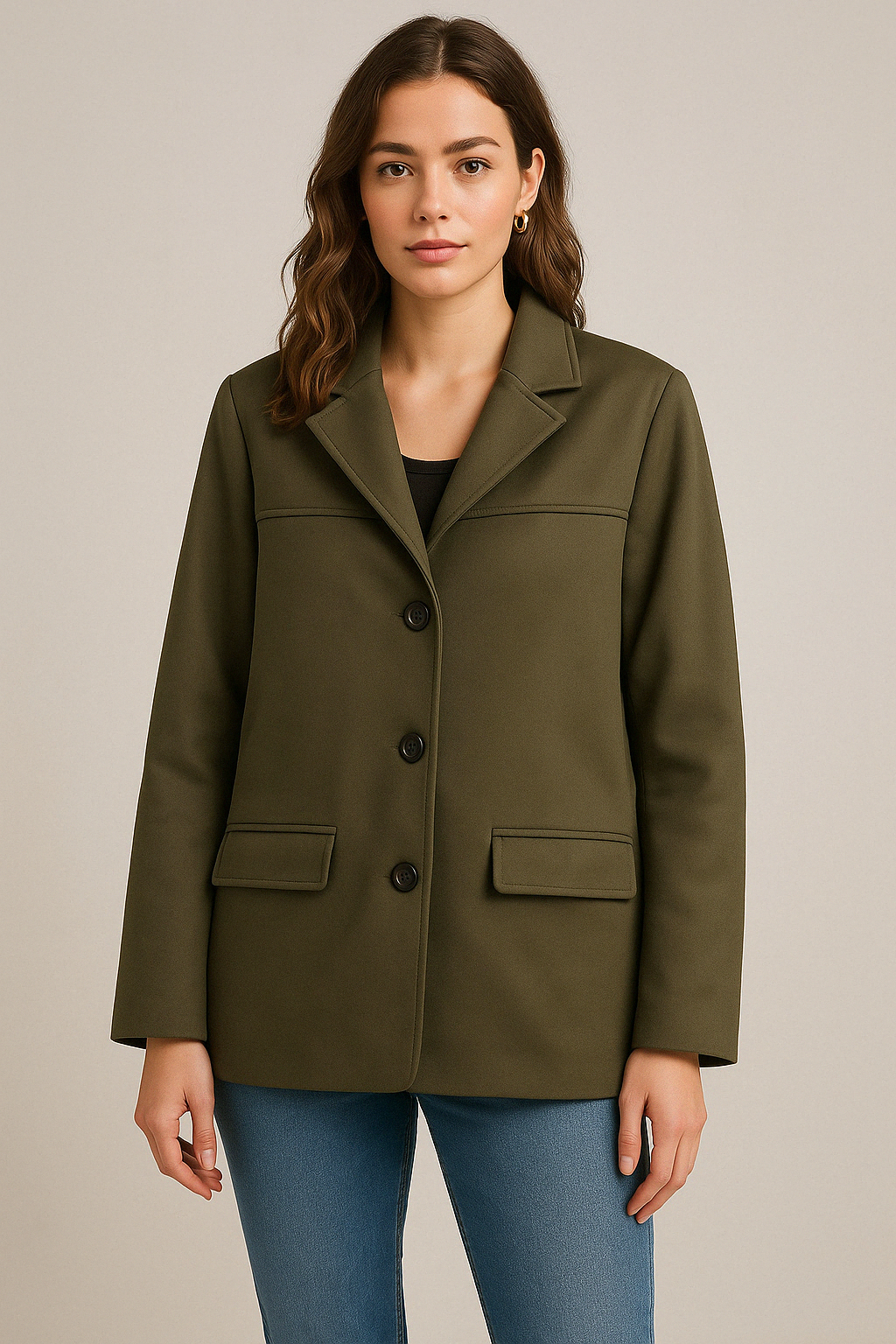 Women’s Blazer – Tailored Fit – Notched Lapel – Single-Breasted – Formal Workwear