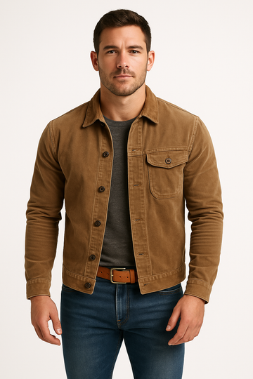 Men’s Jacket –Shirt Collar – Button Front – Casual Tailored Fit