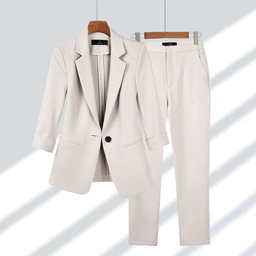 One button blazer and trouser set for women