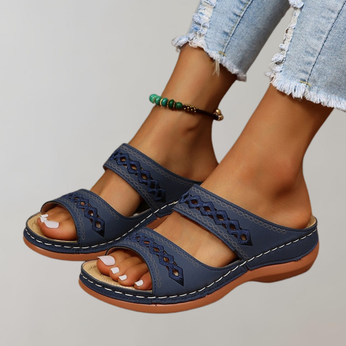 Women's Sandals - Cushioned Sole - Breathable Casual Wear