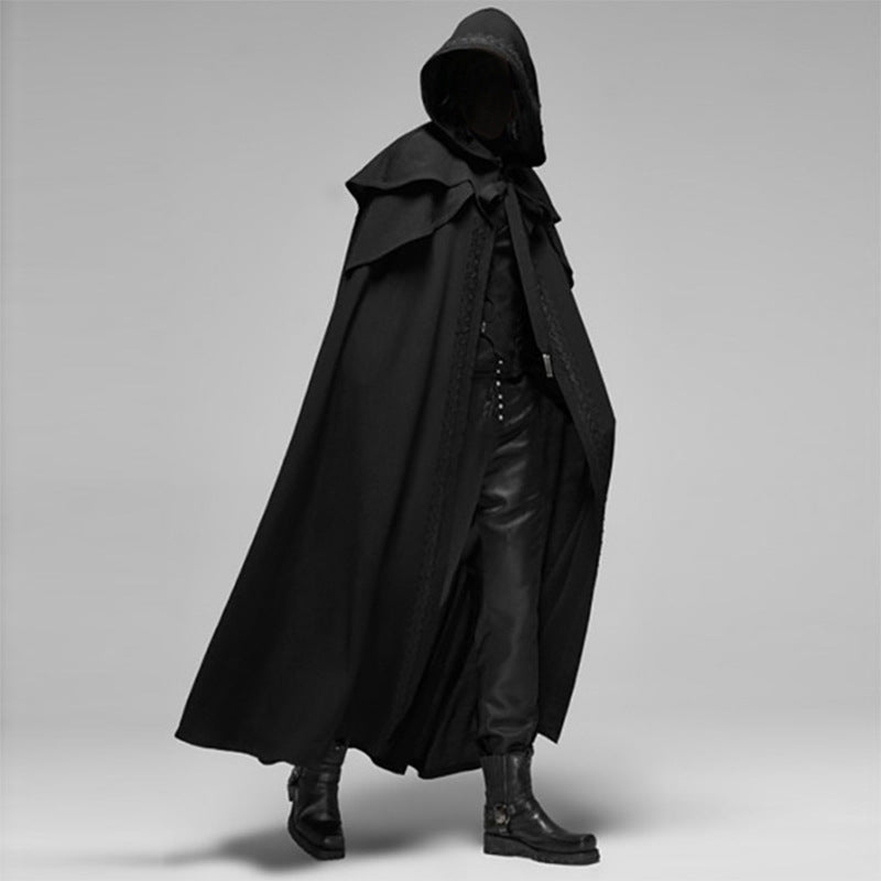 Elegant hooded cloak for men