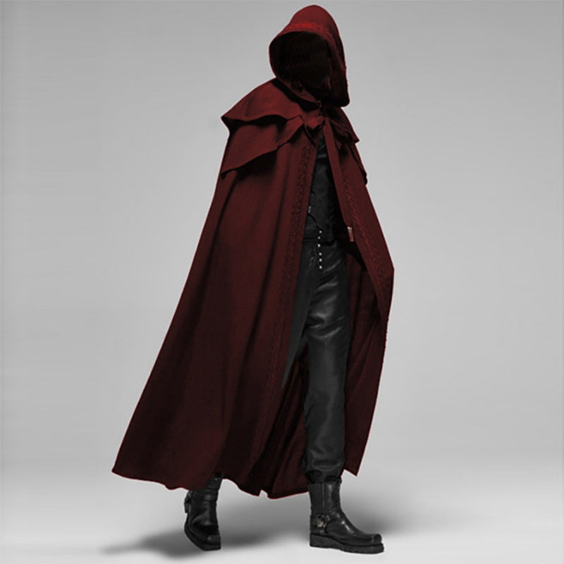 Elegant hooded cloak for men