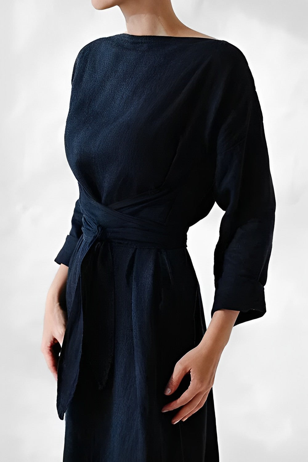 Women's Maxi Dress - Wrap Style - Long Sleeve Elegant Fit
