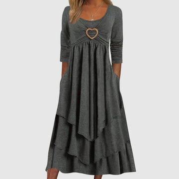 Casual layered long dress for women