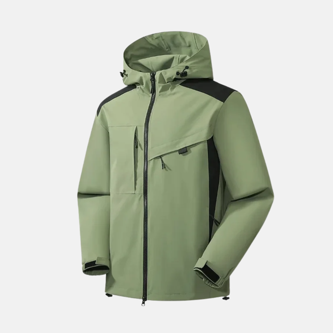 Men’s Jacket – Weather-Resistant – Relaxed Fit – Hooded – Zip Pockets – Adjustable Cuffs