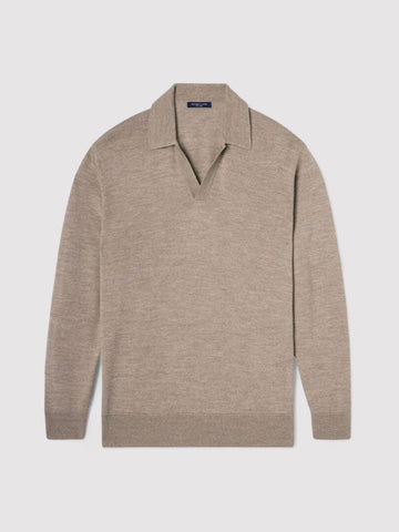 Long sleeve pull-over polo shirt for men