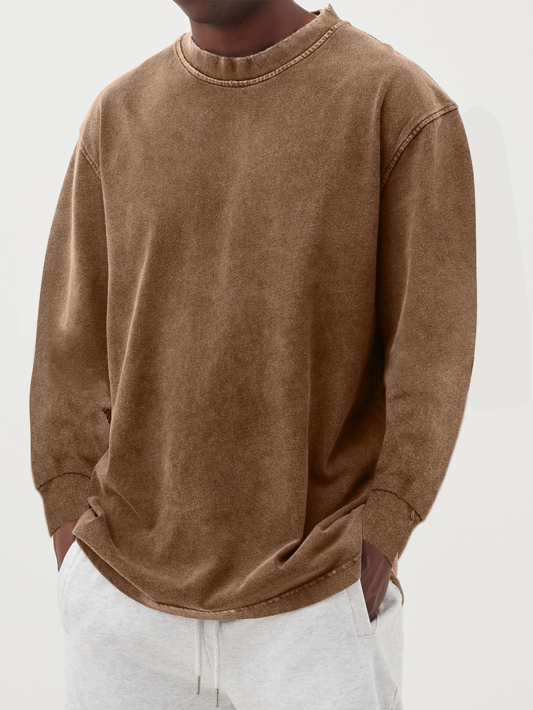 Men’s Sweatshirt – Relaxed Fit – Crew Neck – Ribbed Cuffs – Soft Cotton Blend