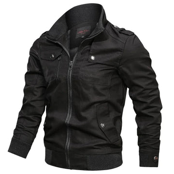 Long sleeve full zip moto jacket for men