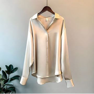 Silky long sleeve shirt for women