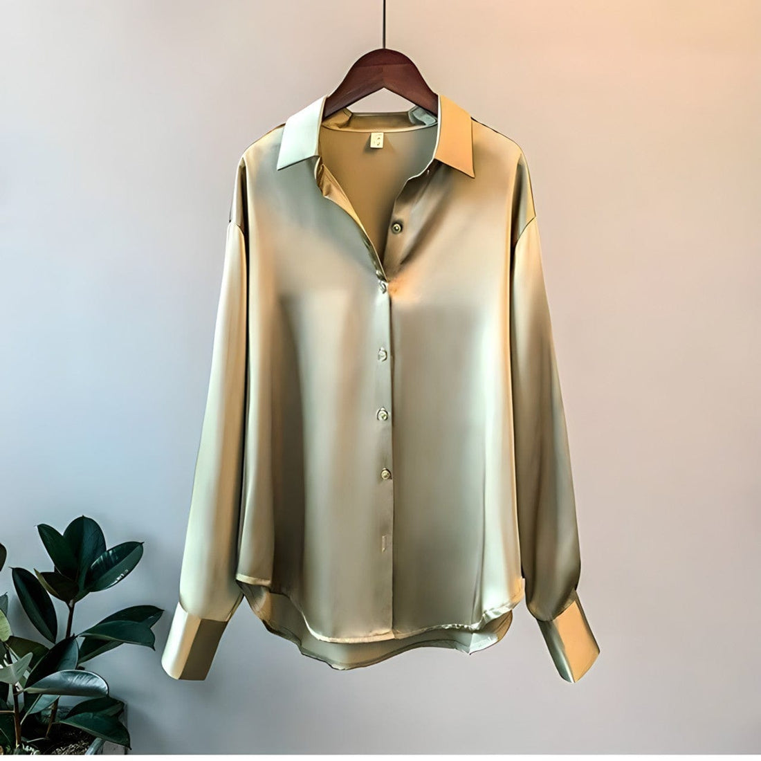 Silky long sleeve shirt for women