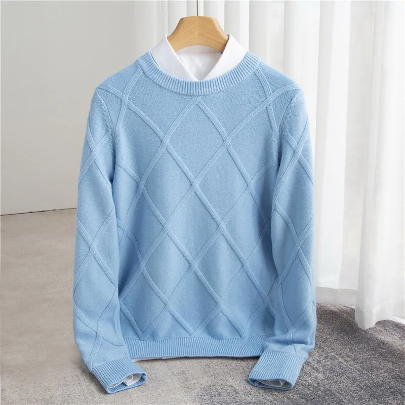 Pull-over long sleeve knit sweater for men